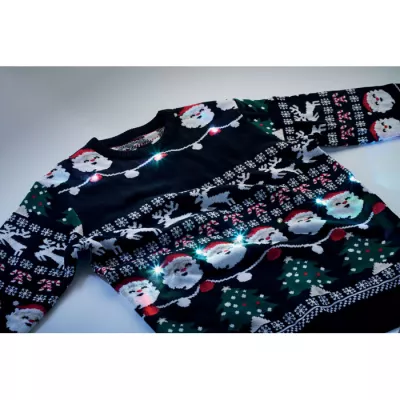 Sweter świąteczny z 10 lampkami LED S/M SHAMIS - Czarny (CX1553-03)