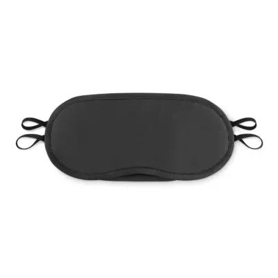 Opaska na oczy z poliestru 190T BONNE NUIT - Czarny (MO9233-03)