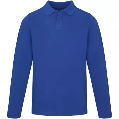 Męskie polo Oakville z długim rękawem - Niebieski (38086-BLUE)