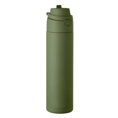 Butelka termiczna ze słomką 2 w 1 500 ml TOIEN TWO - Ciemnozielony (MO2988-60)