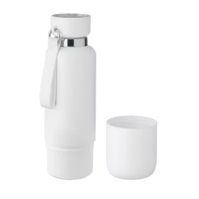 Butelka termiczna stalowa z kubkiem 500 ml NOEKA - Bialy (MO2716-06)