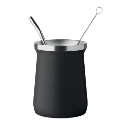 Kubek do yerba mate z bombillą 240 ml MIYERBA - Czarny (MO2776-03)