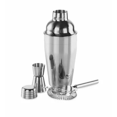 Zestaw koktajlowy stalowy z shakerem 500 ml FIZZ - Srebrny Blyszczacy (KC4298-17)