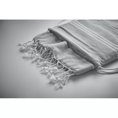Ręcznik hammam z workiem 90x160 cm 180 g/m² HAMMA - Szary (MO2584-07)