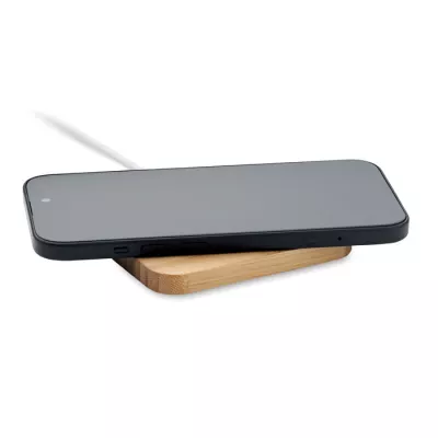 Ładowarka bezprzewodowa 15W z kablem 3 w 1 CHARGOO - Drewna (MO2450-40)