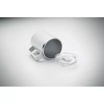 Kubek dwuścienny z przesuwaną pokrywką 400 ml COCOA - Bialy (MO2900-06)