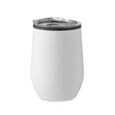 Kubek termiczny stalowy z pokrywką 350 ml CHIN CHAN - Bialy (MO6700-06)