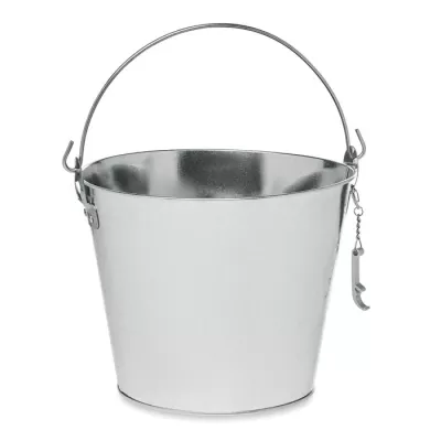 Wiaderko metalowe na napoje 4 l z otwieraczem BUCKY - Srebrny Mat (MO6777-16)