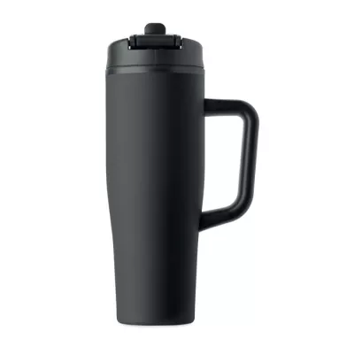 Kubek termiczny ze stali z recyklingu 900 ml ATLANTA - Czarny (MO3213-03)