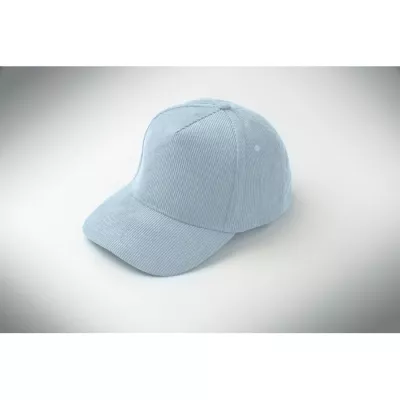 Czapka z daszkiem 5-panelowa sztruksowa 220 g/m² WALE - Baby Blue (MO2879-66)