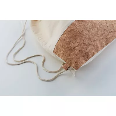Worek bawełniany z korkowym wykończeniem 160 g/m² ILLA - Bezowy (MO9515-13)