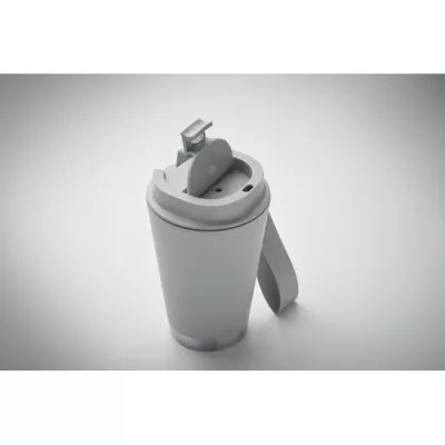 Kubek dwuścienny z PP z paskiem 300 ml TOPIZ - Szary (MO2596-07)