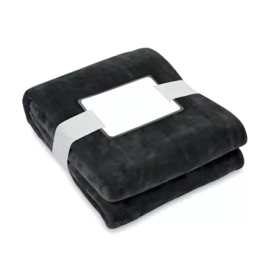 Koc polarowy RPET 120x150 cm 280 g/m² LOGAN - Czarny (MO6804-03)