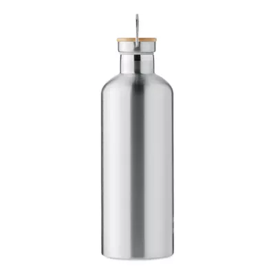 Termos dwuścienny z bambusem 1500 ml HELSINKI EXTRA - Srebrny Mat (MO6676-16)