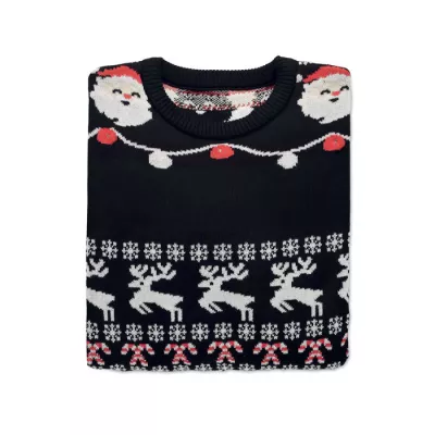Sweter świąteczny z 10 lampkami LED S/M SHAMIS - Czarny (CX1553-03)