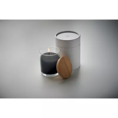 Świeca waniliowa 120 g z bambusowym wieczkiem ANCIENT - Czarny (MO6281-03)