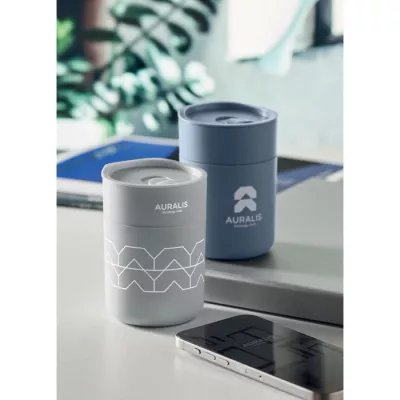Kubek z PP z silikonową osłoną 330 ml GOBLET - Szary (MO2773-07)