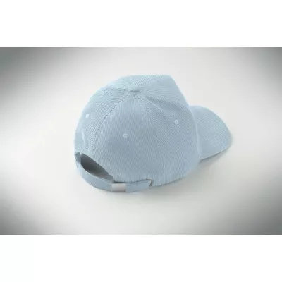 Czapka z daszkiem 5-panelowa sztruksowa 220 g/m² WALE - Baby Blue (MO2879-66)
