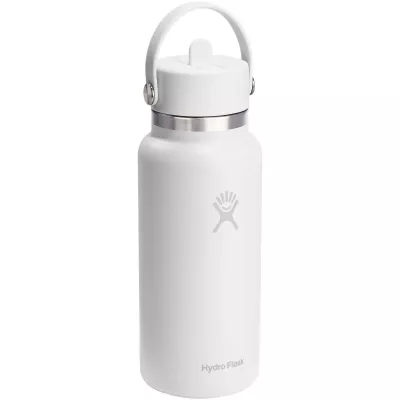 Hydro Flask Wide Mouth 946 ml – termoizolowana butelka na wodę ze stali nierdzewnej, z nakrętką ze słomką - Czarny (10099290)
