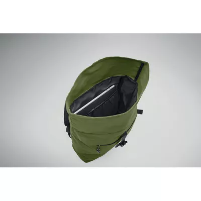 Plecak rolltop na laptop 15" z poliestru 600D IREA - Zieleń Wojskowa (MO2170-49)
