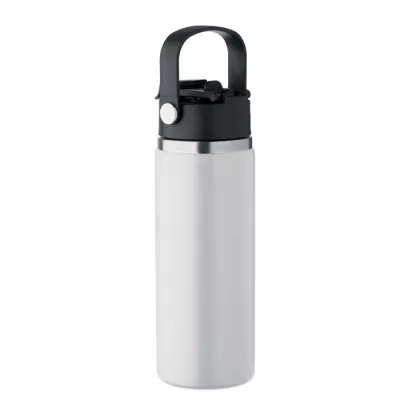 Butelka termiczna ze słomką 500 ml SUMA GRIP - Bialy (MO2775-06)