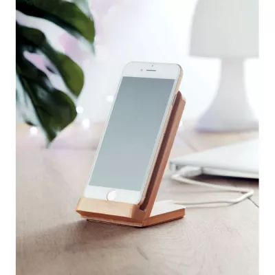 Ładowarka ze stojakiem 15W WIRESTAND - Drewna (MO9692-40)