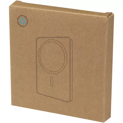 Powerbank Avis 5000 mAh z recyklingowanego aluminium posiadającego certyfikację RCS, z wbudowanym magnesem  - Srebrny (12444381)