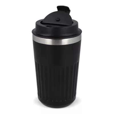 Termos na kawę ze stali nierdzewnej pochodzącej z recyklingu, 400 ml - czarny (LT98698-N0002)