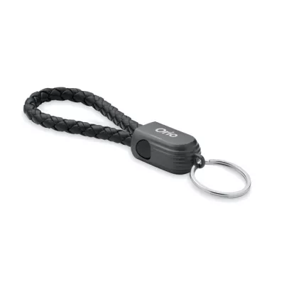 Brelok z kablem USB-C 60W FAULETI LOOP - Czarny (MO2647-03)