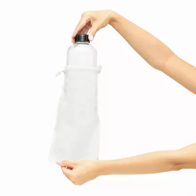Szklana butelka do picia DRINK HEALTHY - czarny, transparentny (56-0304269)