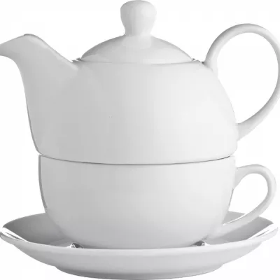 Zestaw czajnik 400 ml i filiżanka 200 ml ELIAS - biały (8885406)