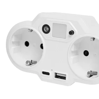 Wtyczka USB z lampką nocną - biały (56-0402719)