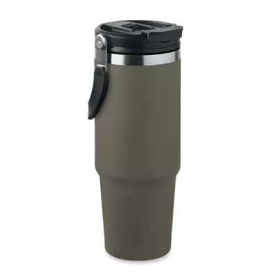 Kubek termiczny ze słomką ze stali 850 ml SUMA HAND - Ciemnozielony (MO2561-60)