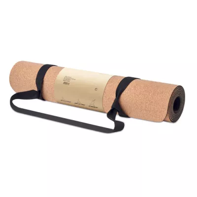 Mata do jogi korkowa z TPE SAVASANA - Bezowy (MO6267-13)