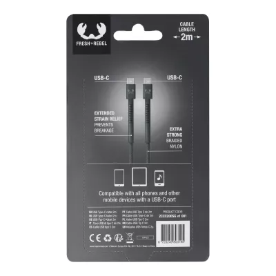 2UCC200 | Kabel Fresh 'Rebel USB-C do USB-C 2,0 m - ciemnoszary (LT49409-N0060)