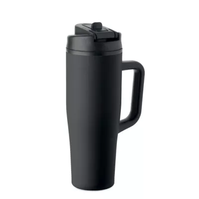 Kubek termiczny ze stali z recyklingu 900 ml ATLANTA - Czarny (MO3213-03)
