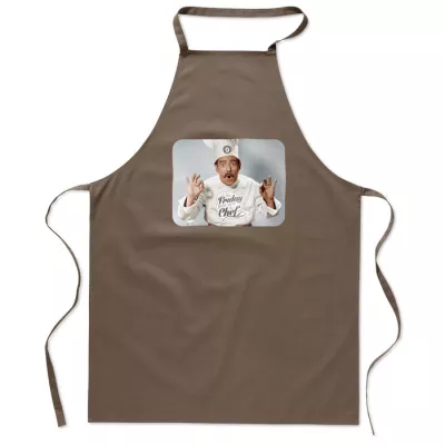 Fartuch kuchenny bawełniany 180 g/m² KITAB GLASGOW - Taupe (MO7251-67)
