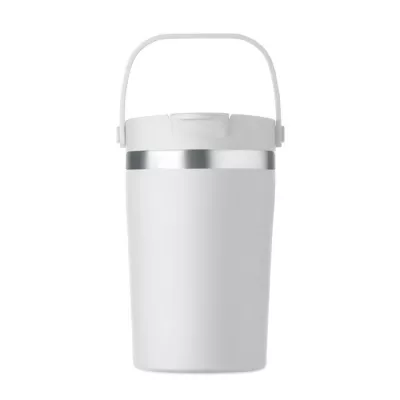 Kubek termiczny ze słomką i paskiem 350 ml COZYCUP - Bialy (MO2922-06)