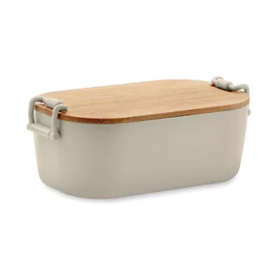 Lunchbox z PP z bambusową pokrywką 700 ml LEKKER - Bezowy (MO2459-13)