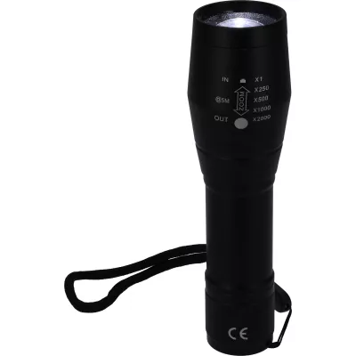 Latarka LED aluminiowa DAVID - czarny (8118503)