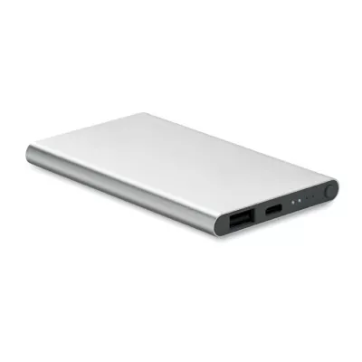 Powerbank płaski 4000 mAh aluminiowy POWERFLAT C - Srebrny Mat (MO6825-16)