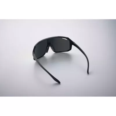 Okulary sportowe z lustrzanymi soczewkami UV400 FLASH - Czarny (MO2816-03)