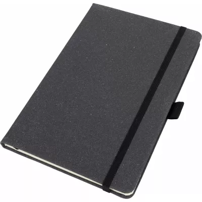 Notatnik A5 w linie ze skóry z recyklingu TRACY - czarny (2274603)