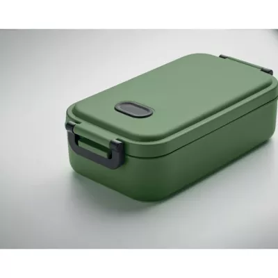 Lunchbox z PP z zaworem i klamrami 800 ml INDUS - Ciemnozielony (MO6855-60)