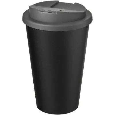 Kubek Americano® Eco z recyklingu o pojemności 350 ml z pokrywą odporną na zalanie - Czarny-Szary (21042582)
