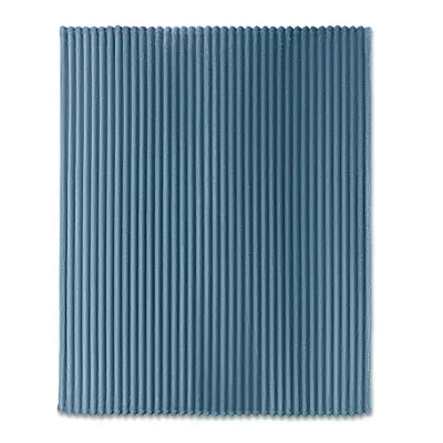 Koc polarowy RPET w paski 130x170 cm 450 g/m² NIEVE - Petrol (MO3184-20)