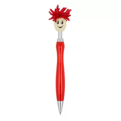 Długopis z włosami z obrotową kulką - czerwony (LT87899-N0021)