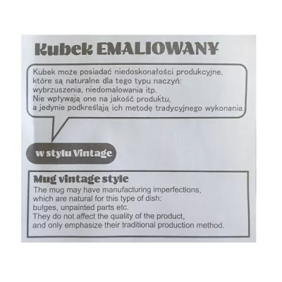 Kubek emaliowany Oldie 500 ml - biały (R08230.06.O)
