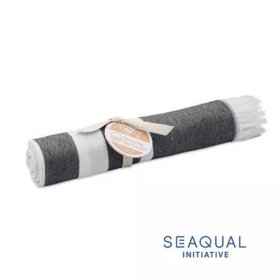 Ręcznik hammam SEAQUAL® 100x170 cm 300 g/m² WAVE - Szary (MO2058-07)