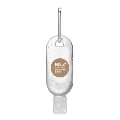 Żel do mycia rąk 30 ml z karabińczykiem GEL2GO - Przezroczysty (MO6130-22)